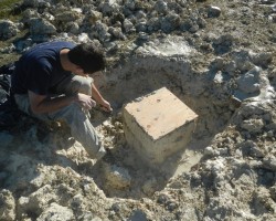 Carving a block sample of Municipal Sludge