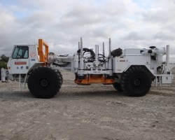 NEES@UT T-Rex Mobile Shaker used for in-situ testing of the nonlinear dynamic properties of soils and waste